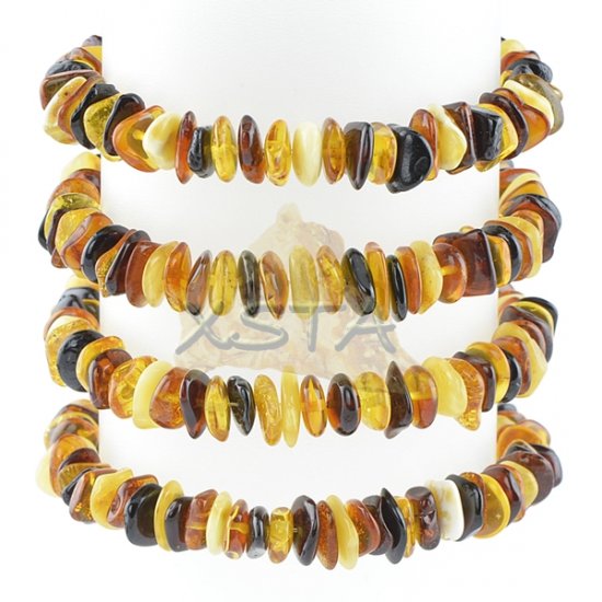 Baltic amber mix chips bracelet